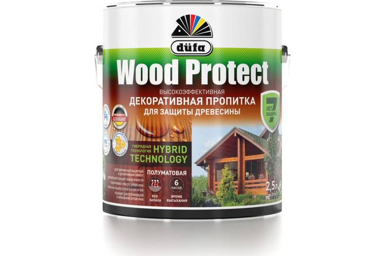 Пропитка для защиты древесины Dufa Wood Protect орех 2,5 л Н0000006375