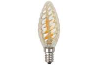 Светодиодная лампа ЭРА F-LED BTW-5W-827-E14 gold филамент, свеча витая золото, Б0027941