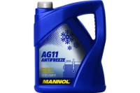 Готовый раствор охлаждающей жидкости MANNOL ANTIFREEZE LONGTERM AG11 5 л, антифриз синий 2037