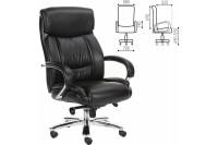 Офисное кресло, хром, рециклированная кожа, черное BRABIX Direct EX-580 531824