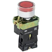 Кнопка управления IEK LAY5-BW3461 с подсветкой, красный, 1з, ИЭК BBT50-BW-K04