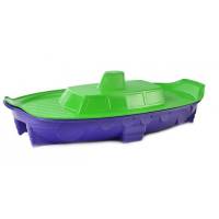 Песочница-бассейн Doloni Корабль с крышкой, салатово-фиолетовая, 71.5х138 см 03355/2