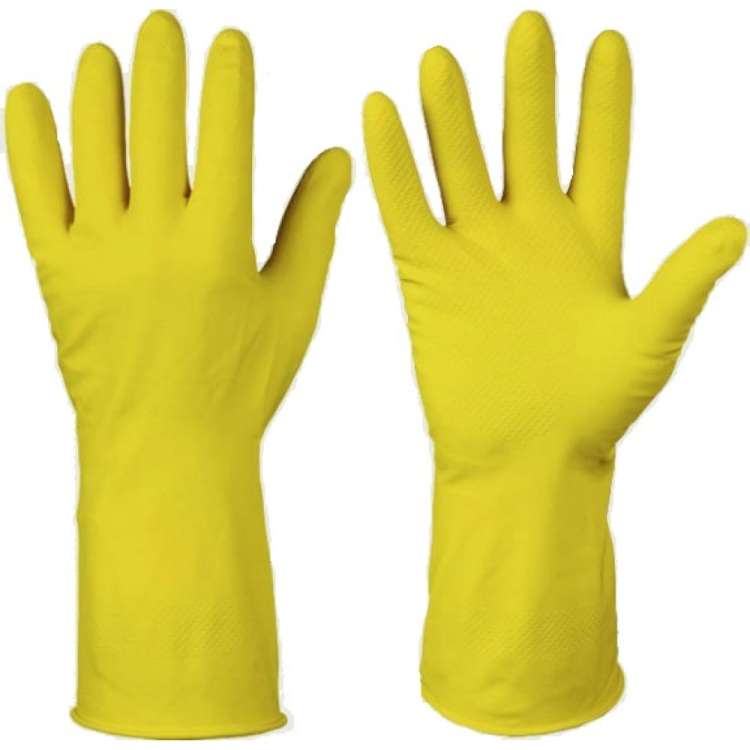 Резиновые хозяйственные перчатки ФАКЕЛ ЛОТОС с хлопковым напылением, 8М 50762000.002