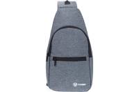 Рюкзак Torber с одним плечевым ремнем, серый, полиэстер 300D, 33x17x6 см T062-GRE