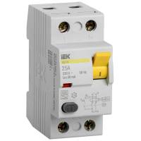 Дифференциальный выключатель IEK УЗО ВД1-63, 2Р, 25А, 30мА, тип А MDV11-2-025-030