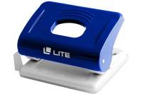 Дырокол LITE 20 листов, 2 отверстия, пластик, синий, линейка форматов DL-20B