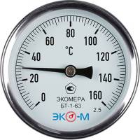 Биметаллический термометр ЭКО-М ЭКОМЕРА БТ-1-63, 0-160C, L=100 БТ-1-63-160С-L100