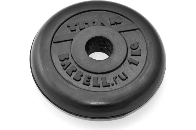 Обрезиненный диск ООО "Верхнеуральский завод РТИ" Barbell Титан, 1 кг, 31 мм T1RD31B