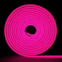 Неоновая светодиодная лента MAKSILED 5м, 6x12мм, 24В, 9Вт/м, 120 LED/m, IP33 (ПВХ), розовый, ML-NF-24V-0612-Pink