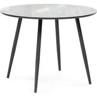 Стеклянный стол Woodville абилин 100 ультра белое стекло/черное/черный матовый 516543