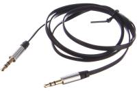 Аудио кабель AUX REXANT 3.5 мм шнур плоский 1м черный 18-4000