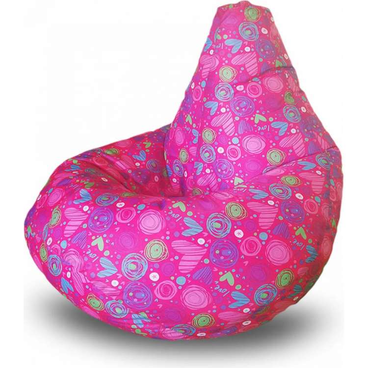 Мешок для сидения Mypuff груша стандарт XL, оксфорд, Сердца b_wb_589