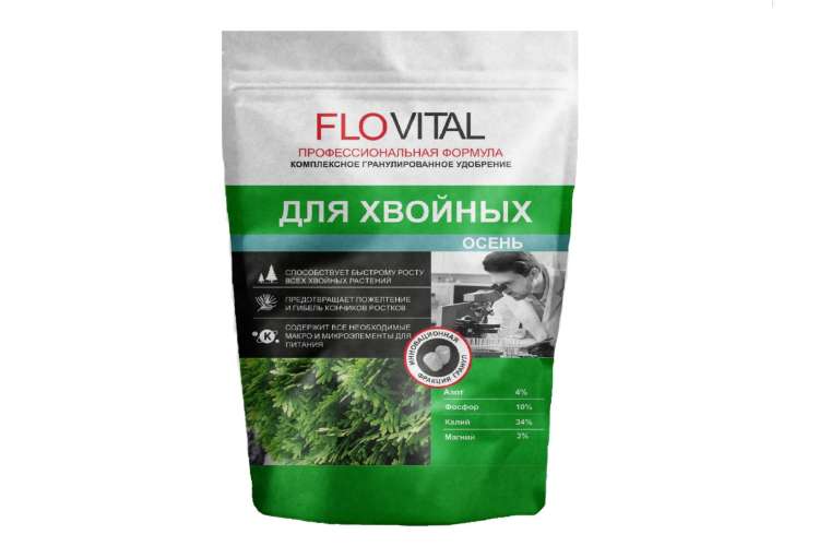 Удобрение FLOVITAL Для хвойных Осень 4.8 кг 4630034950673