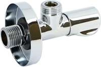 Вентиль Uni-Fitt НН 1/2" LUX, для подключения бачков/смесителей, хром, рукоятка металл 185L2000