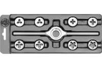 Резьбонарезной набор Bucovice Tools MINI-1, 9 предметов, плашки M3-M12, на блистере 330129