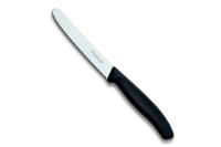 Нож для томатов и сосисок Victorinox лезвие 11 см волнистое, черный, 6.7833