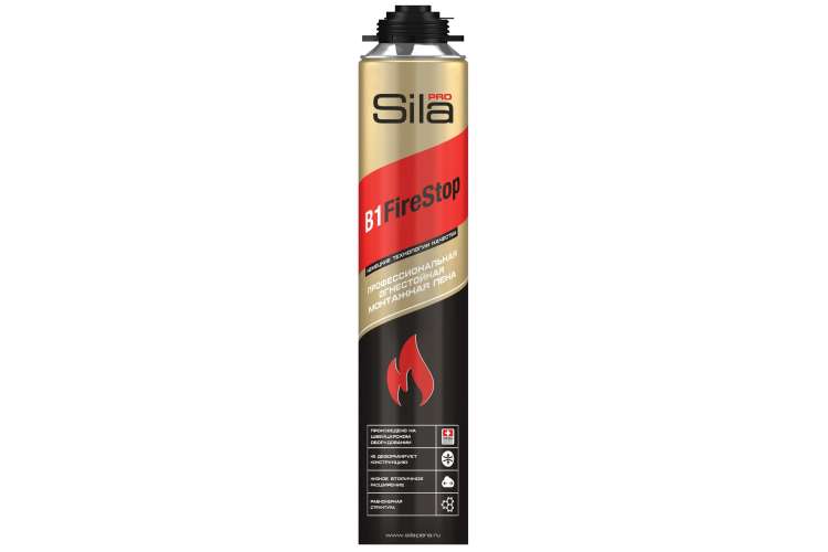 Огнестойкая профессиональная монтажная пена Sila Pro B1 Firestop, 750 мл SPFR45