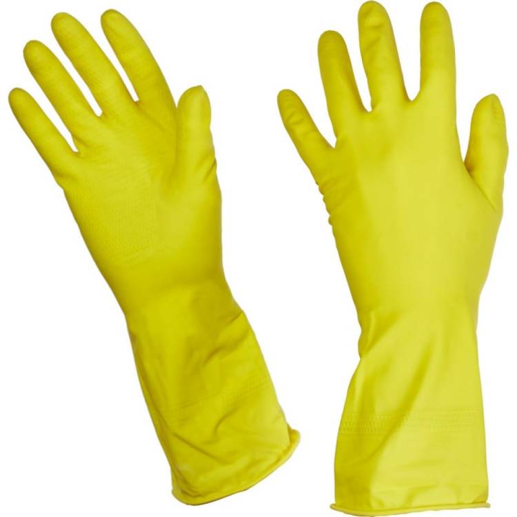 Латексные перчатки с хлопковым напылением Luscan желтые, р. 9/L 833923