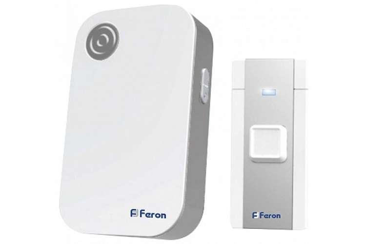 Электрический дверной звонок FERON 36 мелодий, белый, серый, E-372 23685