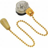 Выключатель для бра REXANT с цепочкой 270 мм и деревянным наконечником Gold 10 шт 32-0106