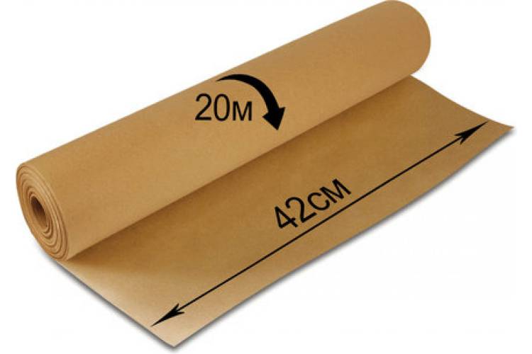 Крафт-бумага в рулоне, 420 мм х 20 м, плотность 78 г/м2, BRAUBERG 440144