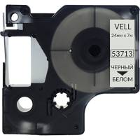 Лента Vell VL-D-S0720930/53713 24 мм, черный на белом, для 500TS/Rhino 6000 328690