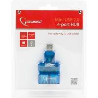 Концентратор Gembird USB 2.0, 4 порта, мини, для ноутбука, блистер UHB-CN224