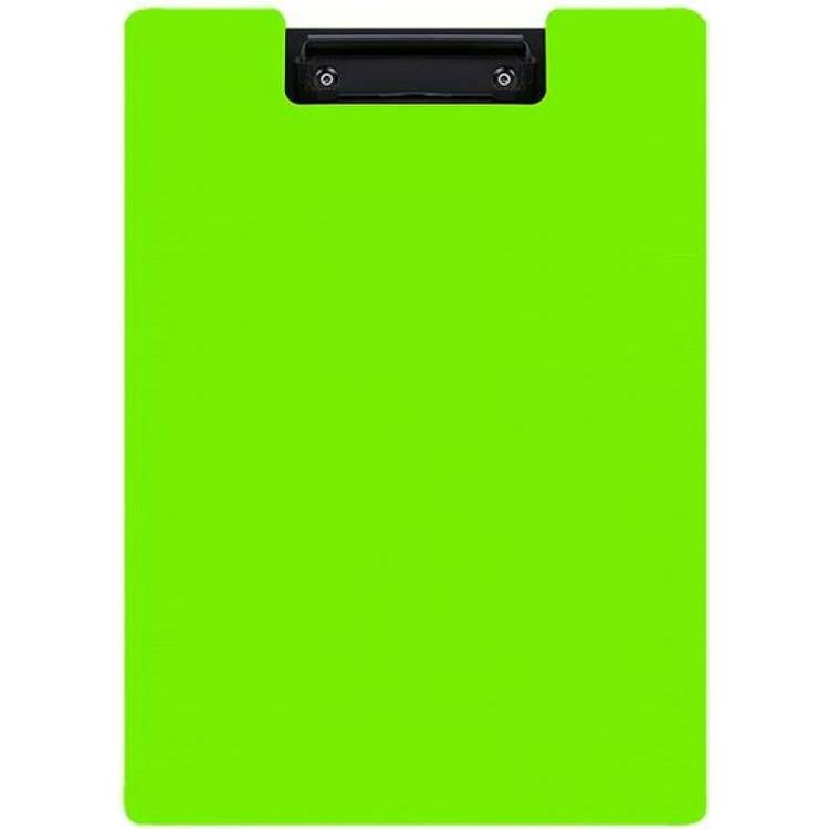 Планшет INFORMAT А4 вертикальный пластик PP черно-зеленый с крышкой с зажимом PPM31Gr