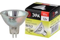 Галогенная лампа ЭРА GU5,3-MR16-50W-12V-CL GU5,3 50 Вт софит нейтральный белый свет Б0051798