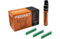 Усиленные гвозди для монтажного пистолета Fedast 3.0х32 мм в комплекте с газовым баллоном 165 мм fd3032egfc