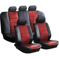 Чехлы для автомобильных сидений KRAFT FASHION универсальные, экокожа, черно-красные KT 835623
