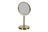 Косметическое зеркало SWENSA 17 см, 2-стороннее, настольное, золотой, металл/гальваническое покрытие BSA-MR-004