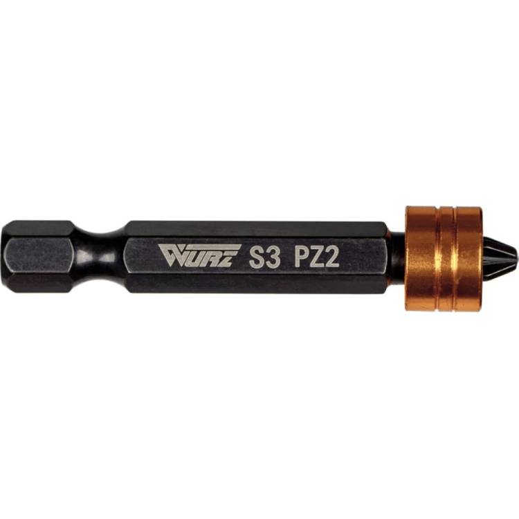 Бита магнитная PZ2, 50 мм, с магнитным держателем, 10 шт WURZ 2230