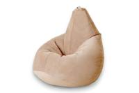 Кресло-мешок Mypuff Груша, латте, размер комфорт, мебельный велюр bbb_423