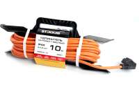 1-местный удлинитель-шнур на рамке STEKKER с заземлением HM05-01-10, 3х1.5мм2, 10м, 16А, Home, оранжевый 39631