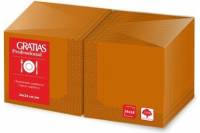 Бумажные салфетки Gratias 1 слой, 24 см, 400 л, оранжевые 124092