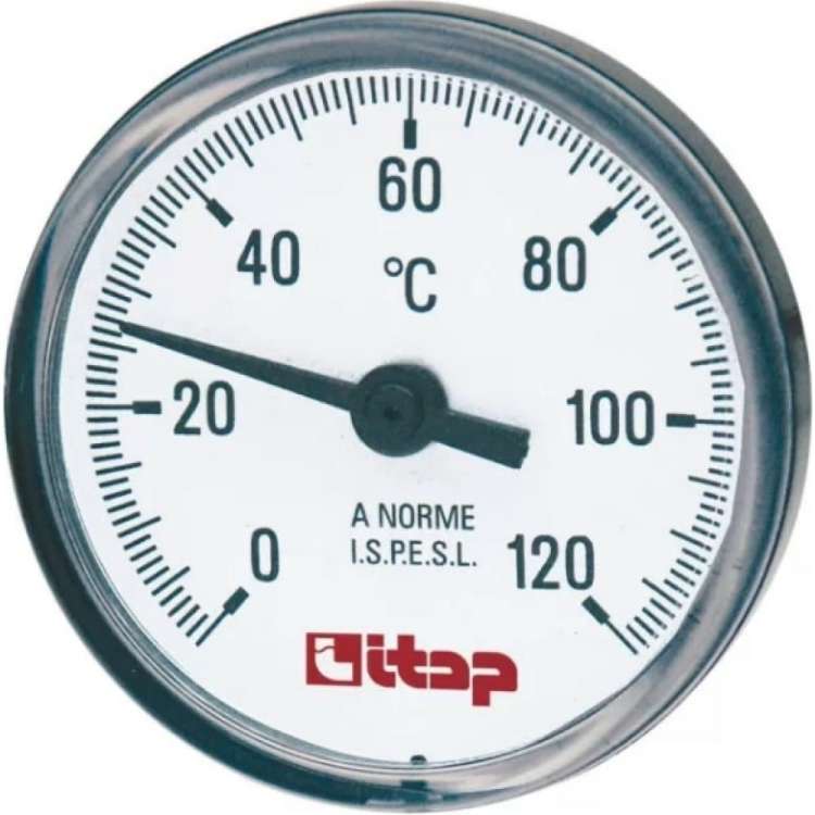 Термометр ITAP осевое подключение, 0-120 C, 1/2"x63 (8/88) 493B(1/2"x63)