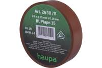 Изолента ПВХ HAUPA цвет коричневый, шир.25 мм, длина 20 м, d 74 мм 263878