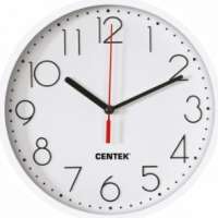 Настенные часы Centek белый, 23 см диаметр, круг, шаговый ход, кварцевый механизм CT-7105 White