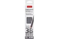 Чернографитный карандаш Hatber PERFECT 3B шестигранный корпус 12 шт. 074191