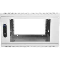 Телекоммуникационный настенный шкаф ЦМО 19", 6U, стеклянная дверь, сварной, серый ШРН-6.480