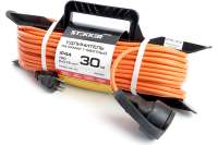1-местный удлинитель-шнур на рамке STEKER HM02-02-30 серия Home без заземления 2x0,75мм2, 30м, 6А, оранжевый 39492