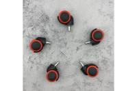 Универсальный комплект из пяти роликов-колес для офисных кресел ВПМ бесшумные, прорезиненные 6151009