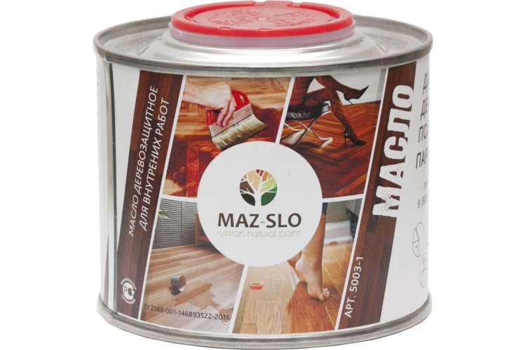 Масло для деревянного пола и паркета MAZ-SLO цвет Снег, 0.35л 8073686