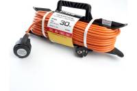 1-местный удлинитель-шнур на рамке STTEKER с заземлением 3x0,75мм2, 30м, 10А, оранжевый HM02-01-30 39496