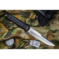 Туристический нож Kizlyar Supreme Alpha сталь AUS-8, StoneWash, рукоять из черного кратона 4650065057219