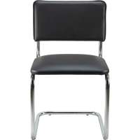 Стул RIVA Chair Сильвия хром, кож/зам, черный УЧ-00001764