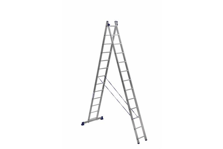 Двухсекционная универсальная алюминиевая лестница Алюмет H2 5213
