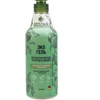 Эко-гель для мытья посуды, фруктов и овощей ECOZAVR "Зеленое яблоко", с антибактериальным эффектом, 0.5 л БХ-0003