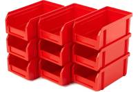 Пластиковый ящик СТЕЛЛА-ТЕХНИК комплект 9 штук V-1-К9-красный